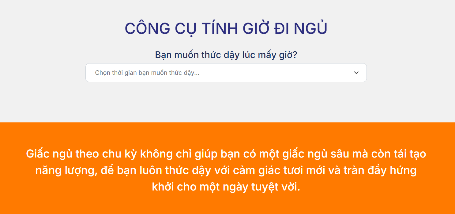 web tính chu kỳ ngủ